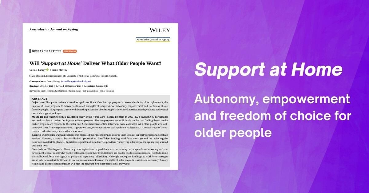 Support at Home for Older people